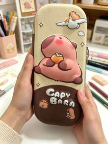 1pc Beautiful & Cute Capybara Shaped Pencil Case, Minimalist & Fashionable, Suitable For Back To School And Birthday Gift - Other - View 13