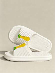 Sandalias casuales de verano para hombres, diseño sólido y a rayas simple, material de EVA antideslizante, antiolor, de secado rápido, ligero, duradero, plano, suave y cómodo, unisex - Blanco - Ver 4