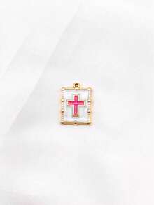 1/2 chiếc dây chuyền mặt dây chuyền hình thánh giá giọt dầu bằng thép không gỉ kiểu dáng thường ngày, thích hợp để đeo hàng ngày. - Vàng - Xem 10