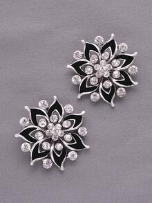 1 pezzo/2 pezzi Bottoni vintage in metallo traforati a fiore con intarsi di strass, adatti per cappotti, maglioni, abiti, uniformi, vestiti, accessori per capelli fai-da-te, borse, scatole regalo, accessori per gioielli - multicolore - Visualizzare 5