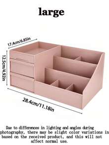Large Capacity Makeup Storage Box With Drawers, Vanity Organizer, Vanity Table, Counter, Bathroom Vanity, Makeup Brushes, Bathroom, Lipstick, Perfume - Multicolor - View 11