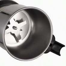 Este molinillo de café eléctrico monobloque de acero inoxidable cuenta con un molinillo de múltiples cuchillas, molienda de alta velocidad, encendido con un solo botón y puede utilizarse para moler especias, granos de café y polvos secos como el mijo. Ideal para cocinas domésticas, cafeterías y teterías. - Tipo de Enchufe A USA (110-127V) - Ver 1