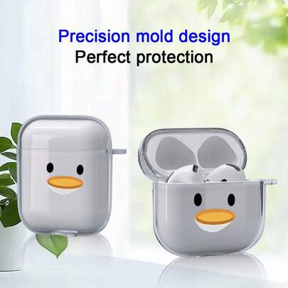 透明保护壳，彩色彩绘设计，简约卡通风格图案，兼容 1/2/Pro/3/Pro 2，生日、国庆节、独立日、情人节、万圣节、圣诞节、周年纪念日等节日送礼佳品，时尚手机配件，独特耳机保护壳，音乐爱好者的理想之选。