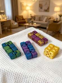 1pc Honeycomb Textured Mini Transformable Magic Cube, Fidget Toy, Textured Infinite Rotation Stress Relief Toy, Desktop Finger Toy - Multicolor - View 3