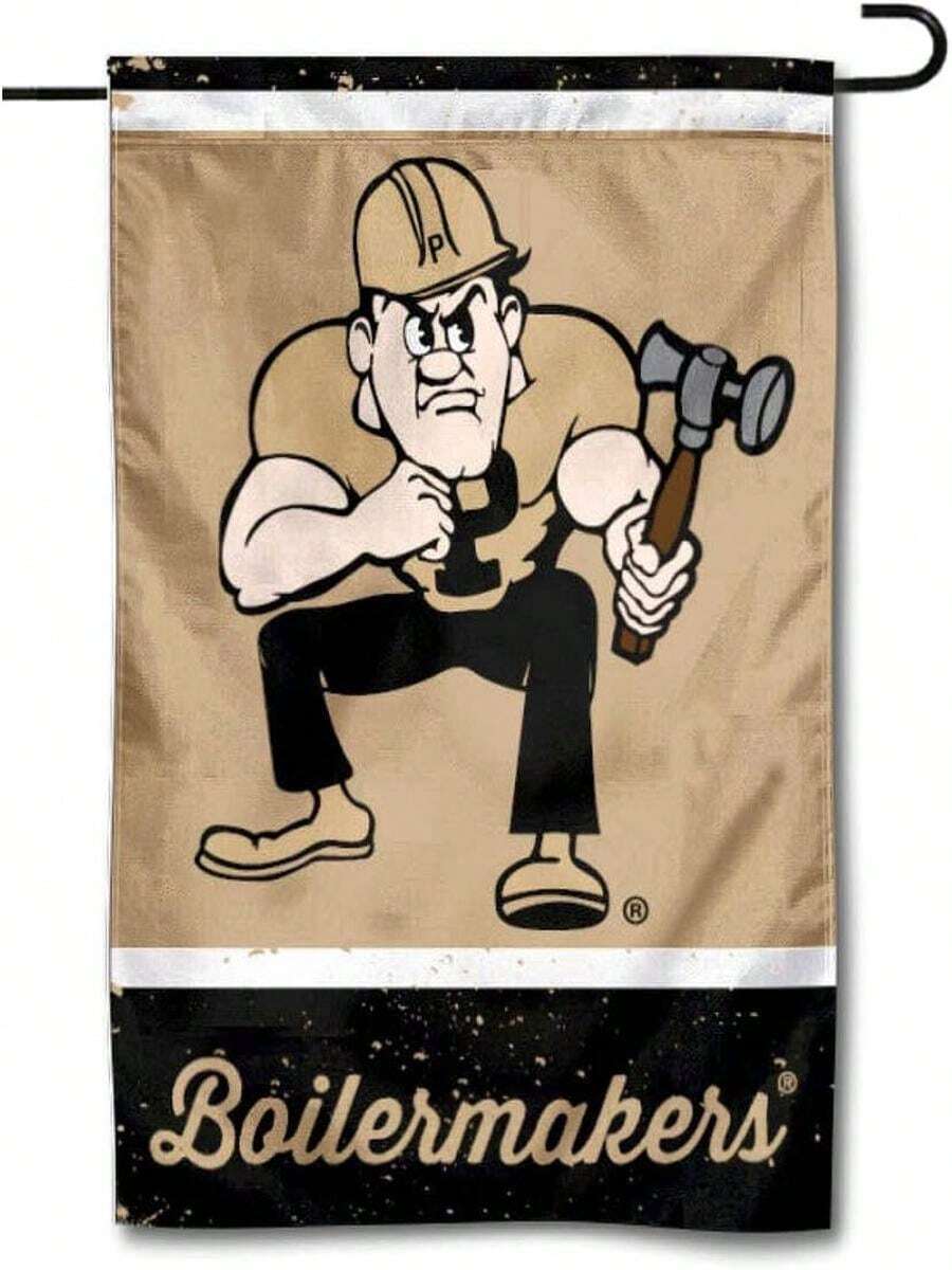 Purdue Throwback Vintage Retro Garden Flag - A - View 1