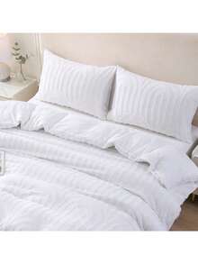 White Arched Wavy Floral Print Bedding Set (3 Pieces, Including 1 Duvet Cover + 2 Pillowcases) - Simple, Elegant, And Classic - Pillowproof, Colorfast, Soft And Gentle On The Skin, Luxurious And Suitable For All Seasons - Wabi-Sabi Style - Bedroom Bedding - 5# White Arch - View 4