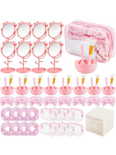 16 Stück/8 Stück SPA Party Geschenkset - beinhaltet 2/1 Kompaktspiegel, 2/1 Masken Mischset, 2/1 Stirnband, 2/1 Haargummi, 2/1 Kosmetiktasche und 1 Reinigungstuch. Ob als Geschenk für Freunde und Familie, Partyfavors oder dekorative Requisiten, dieses Set ist eine hervorragende Wahl. Es eignet sich besonders gut für Damenzusammenkünfte, Muttertag, Geburtstagsfeiern, Hochzeiten, rosa-farbene Veranstaltungen, Maskenpartys, verschiedene thematische Veranstaltungen, Jahrestage, Junggesellinnenabschiede und mehr.