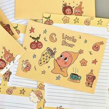 Bộ 4 phong bì hình ngôi sao hoạt hình + 4 tờ giấy viết thư, thiệp chúc mừng viết tay dễ thương, quà tặng. - Bộ - Xem 2