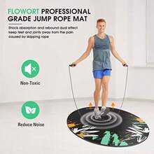 Jump Rope Mat Large Rubber Exercise Mat Indoor Outdoor Shock Absorbing Mat Non-Slip Oval Design for Floor and Rope Protection Workout Mats for Home Gym Flooring - Verde - Ver 2