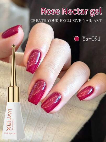 1 Bottle 10ml Rose Honey Color Gel Nail Polish - Long-Lasting Glossy, Highly Saturated Shine, Gel Nail, Suitable For Nail Salon DIY, Women Gift