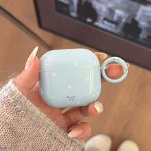 Fashionable Creative Blue Striped Star + Circle Earphone Case Suitable Compatible With Airpods Pro 3, New Pro 2, Cute Apple 4 Minimalist 3, Personalized 1/2 Earphone Case For Women - Light Blue - View 2