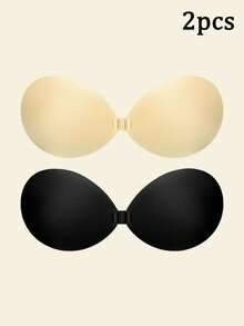 2 Pairs Reusable Adhesive Backless Strapless Front Closure Invisible Bra Pasties, Women's Lingerie & Intimate Accessories - Multicolor - View 15