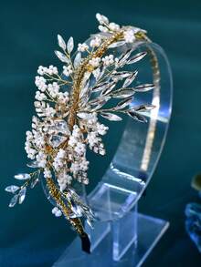 Diadema de novia elegante de cristal, tocado hecho a mano con cuentas adecuado para boda, fiesta, baile, eventos festivos, verano, playa, festival, cumpleaños - Multicolor - Ver 12