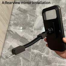Soporte para teléfono de motocicleta impermeable, a prueba de agua y polvo, confiable y estable, adecuado para teléfonos inteligentes de 6.7 pulgadas, soporte de pantalla táctil, hecho de material ABS duradero, esencial para conducir bajo la lluvia | Accesorio universal para motocicleta | Accesorio para bicicleta - A - Ver 5