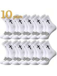 1/5/10/20 đôi tất thể thao bền chắc, unisex, chống trượt, thoáng khí, thấm hút mồ hôi. - Đen và trắng - Xem 19