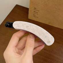 1个简约百搭醋酸纤维豹纹香蕉发夹，2026新款优雅高马尾爪夹（女士款） - 彩色 - 查看 7