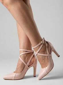 Women Heeled Sandals - Rosa Pálido - View 1