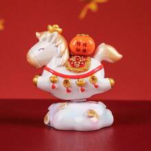 2026 - New Style - Bestseller - Money Horse Statue: A Cute Cartoon "Rolling Wealth" Small Statue, A Desk Small Statue, A Feng Shui Decoration, Symbolizing Good Luck, A Spring Festival Gift For Colleagues, Boyfriends And Girlfriends (Pipe, Machine, Desk Accessories). - Multicolor - View 15