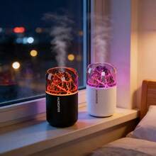 Mini Volcano Humidifier With 7-Color Night Light, Portable Cool Mist Aroma Diffuser For Bedroom, Car, Office And Desktop - 1PC - View 2