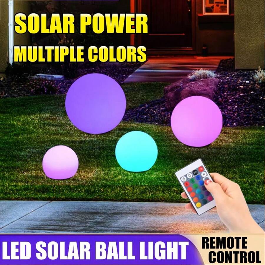 1 pieza Luz de Luna LED Alimentada por Energía Solar Decoración de Jardín Exterior - Con Control Remoto Lámpara de Iluminación de Patio y Césped Instalación Fácil Luz Solar de Patio Luz de Suelo Cuadrada Jardín - Multicolor - Ver 1