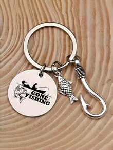 1 chiếc móc khóa mặt dây chuyền đá quý thiết kế dành cho người đam mê câu cá, thích hợp làm quà tặng. - Nhiều màu - Xem 2