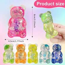 1 pieza Juguete antiestrés de oso de colores con rebote lento: Lindo juguete antiestrés de oso de colores con rebote lento, suave y de rebote lento, adecuado para adolescentes y adultos, excelente para jugar en el escritorio y aliviar la ansiedad. - Multicolor - Ver 1