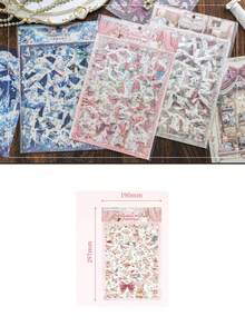 一套樱花茶会兔子拼图贴纸，全息风景贴纸，可爱剪贴簿日记贴纸，DIY装饰拼贴工艺材料，创意美学贴纸，趣味房间装饰，减压学习用品，返校季 - A - 查看 11