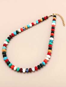 女士串珠宝石项链：波西米亚风 8 毫米珠子颈链 - 手工饰品 - 串珠 - 查看 10