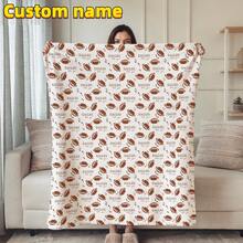 1 pieza Manta deportiva personalizada, manta personalizada con nombre y patrones de béisbol/hockey, fútbol, etc., regalo de cumpleaños/inauguración de la casa. Decorativa, linda, colorida, decoración del hogar personalizada y única, regalo ideal para él/ella, familia, amigos, amantes de las mascotas, adecuada para aniversario, cumpleaños - Multicolor - Ver 14