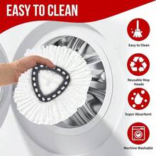 O - Cedar Spin Mop, Base, Handle EasyWring 1 System, 4 Microfiber Mop Refills, 1 Base And 30 - 58in Handle Set Combo, White - trắng - Xem 5
