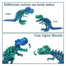 3D Printed Movable Cartoon Tyrannosaurus Rex Toy, Children's Stress Relief Decoration, Realistic Dinosaur Model Birthday Gift, Fidget Toy - Tyrannosaurus Rex - View 8