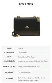 Coach Klare 印花女士单肩斜挎包 - 胡桃木色佐黑色CV978IMXAQ - 查看 5