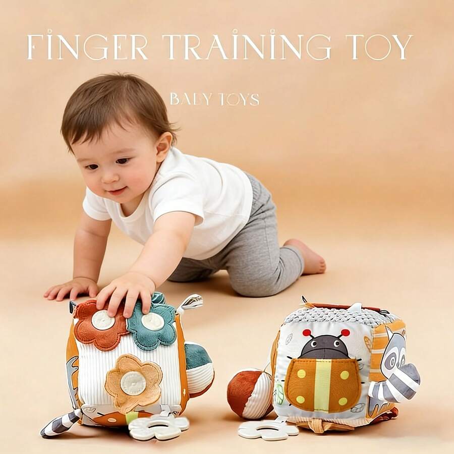 Baby's Early Cloth Book, Enhance Baby's Cognitive Ability, Colorful Cloth Book - Captivating Visual And Auditory Training With Cartoon Animal Tails, Soft Polyester, Children's Learning Toy, Durable Anti-Tear Waterproof Early Education Cloth Book, Stimulate Baby's Tactile And Visual Cognitive Awakening, Suitable For Christmas, Birthday And Other Holiday Gifts! - View 1