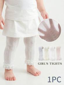1件装女婴/幼儿夏季七分透气网眼打底裤，轻便防蚊，日常穿着 - 彩色 - 查看 2
