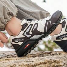 Men's Sports Training Shoes With Striped Design, Featuring Excellent Traction. Suitable For All Seasons, Especially For Hiking And Running Activities - White-brown - View 4