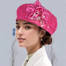 Pure Color Applique Beret Light And Breathable For Ladies - Purple - View 7