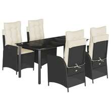 vidaXL Juegos de mesa y sillas para exteriores - Negro - Ver 2