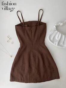 Tailored Jumpsuit With Front Buttons And Utility Pockets – Marrante Collection 2026 - Rust Brown - View 3