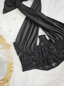 Sexy Hollow Out Camisole Cropped Top, Summer Clothing - Black - View 2