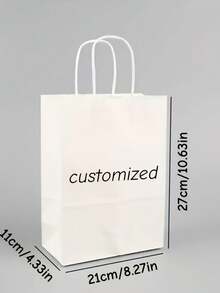 Custom White Kraft Paper Bags, Wedding Gift Bags, Customizable Logo/Patterns, Durable Kraft Paper, Reusable Open Handles, Suitable For Weddings, Corporate Events, Retail Stores, And Personalized Gifts. - Multicolor - View 7