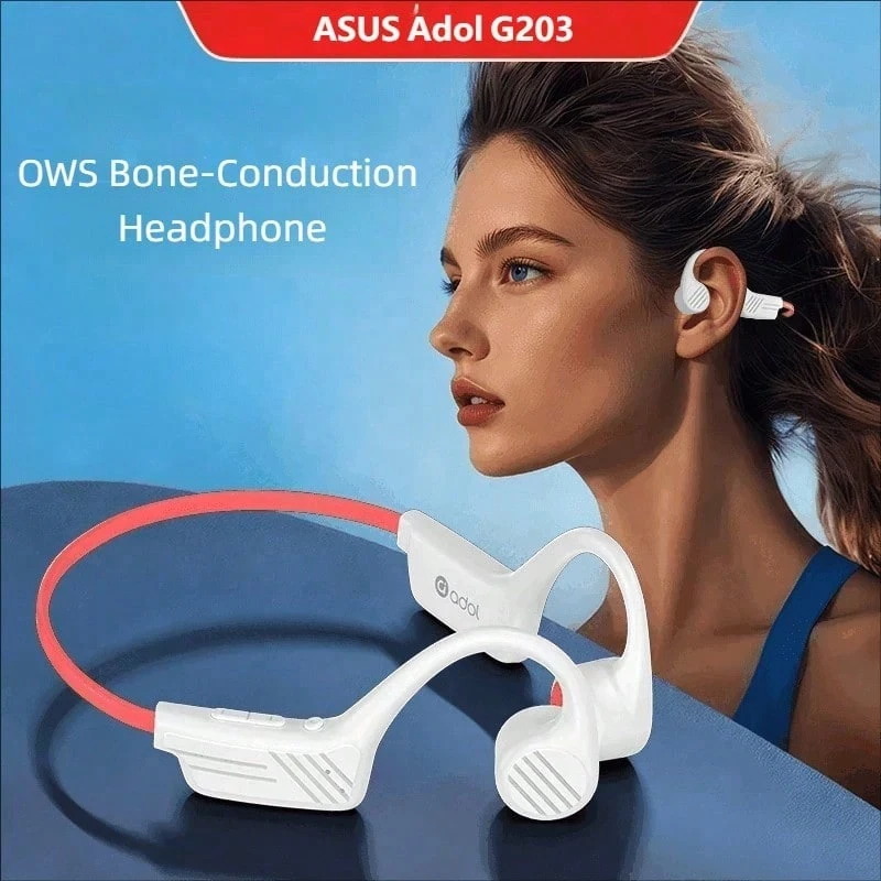 ASUS G203 Headphone Bluetooth Konduksi Tulang Tahan Keringat untuk Lari dan Olahraga dengan Daya Tahan Baterai Lama, Suara Berkualitas Tinggi, Bahan Lembut, Mirip Airpod 2026, Earphone Bluetooth Nirkabel Tipe Leher ASUS Terbaru untuk Remaja - View 1