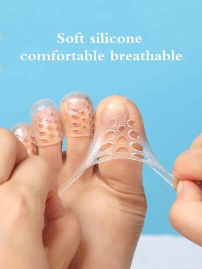 10pcs Gel Toe Protectors, Breathable Open Toe Sleeves Toe Tubes Toe Caps For Separating Toes And Preventing Friction