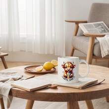 Highland Cow Mug Packaging, Mug With Elevated Design, Coffee Addiction Mug, 1 Piece, 11 Oz, Reusable Multi-Functional Cup, Kitchen Essentials, Mother's Day, Teacher Appreciation Gifts, White/Black - Nhiều màu sắc - Xem 7