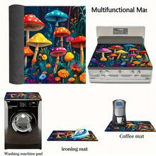 1pc Dream Mushroom Forest Style Theme, Dish Rack Drying Mat, Bar Water Absorption Mat, Desktop Protective Heat Insulation Mat, Kitchen Table Counter Dining Room Decoration Supplies, Suitable For Coffee Machine Mat, Washing Machine Mat, Microwave Oven Mat. - Multicolor - View 10