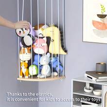 Adjustable Wooden Angle Rack With Star Pattern And Practical Hook - Ideal For Storage In Nursery, Playroom And Bedroom - Multicolor - View 2