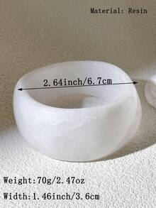 1 pieza Elegante brazalete de mujer blanco y sexy, brazalete personalizado con textura de mármol - Multicolor A - Ver 10