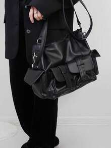 Large Capacity Bag 2024 Spring/Summer New Retro Briefcase Women's Unique Design One Shoulder Crossbody Bag - Black - View 6