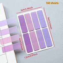 160pcs 1 Style Gradient Color Sticky Notes, Index Tabs, Book Labels, Note Labels, Annotation Labels, Colored Page Marker Tabs For Book Annotation, File Classification And Book Notes - one-size - View 16