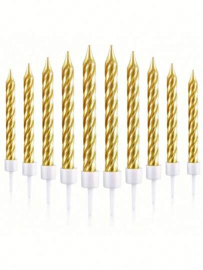40pcs Spiral Cake Candles, Cake Decorations For Birthday, Anniversary, Wedding, Valentine's Day, Party Cakes, Cake Decorating Supplies, Graduation, Back To School, Kitchen Gadgets