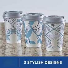 12 Oz Disposable Paper Coffee Cups With Lids, 14 Ct, Insulated For Hot Or Cold Beverages, Medium Size, To Go, Leakproof Lid, Takeaway Cups - 12 Ounces (14 Count) - View 10